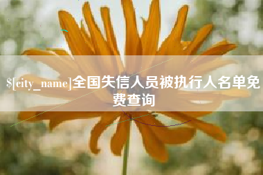 章丘全国失信人员被执行人名单免费查询
