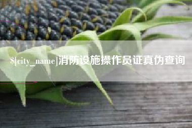 章丘消防设施操作员证真伪查询
