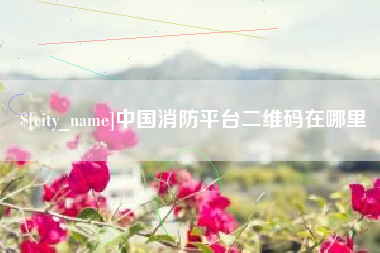 章丘中国消防平台二维码在哪里