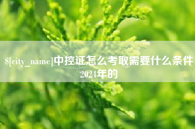 章丘中控证怎么考取需要什么条件2024年的