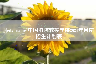 章丘中国消防救援学院2021年河南招生计划表