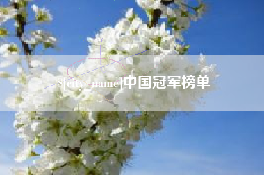 章丘中国冠军榜单