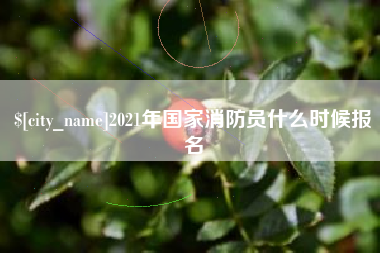 章丘2021年国家消防员什么时候报名