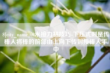 章丘60米接力赛技巧-下压式则是传棒人将棒的前部由上向下传到接棒人手中