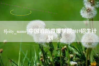 章丘中国消防救援学院2019招生计划