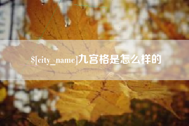 章丘九宫格是怎么样的